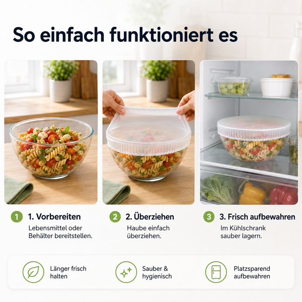 Clakryna® Küchen-Frischhaltehauben – Die einfache Lösung für frische Lebensmittel