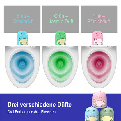 🫧Automatischer WC-Reiniger im süßen Dino-Design – Langzeit Toilettenreiniger für den Spülkasten (Hält bis zu 9 Monate), WC-Duft gegen Kalk & Gerüche (Ozean/Jasmin/Pfirsich)