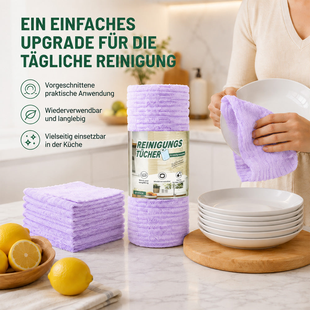 ♻️clakryna® Reißbares Mikrofasertuch – Schnelle Reinigung ohne schmutzige Lappen
