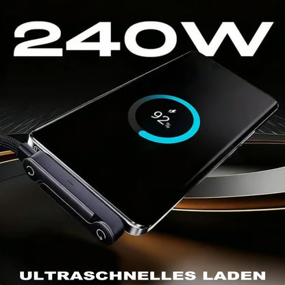 ⚡MFi-zertifiziertes 2-in-1-Schnellladekabel mit integriertem Handy-Ständer – Ultraschnelle 240 W Leistung, offiziell von Apple autorisiert✅