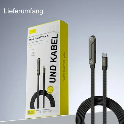 ⚡MFi-zertifiziertes 2-in-1-Schnellladekabel mit integriertem Handy-Ständer – Ultraschnelle 240 W Leistung, offiziell von Apple autorisiert✅