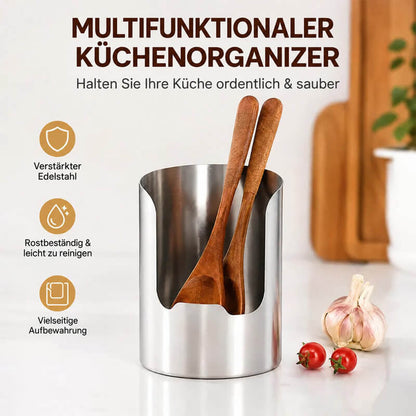 🍴 clakryna® Edelstahl Küchenutensilienhalter – Mehr Ordnung & Platz auf Ihrer Arbeitsplatte