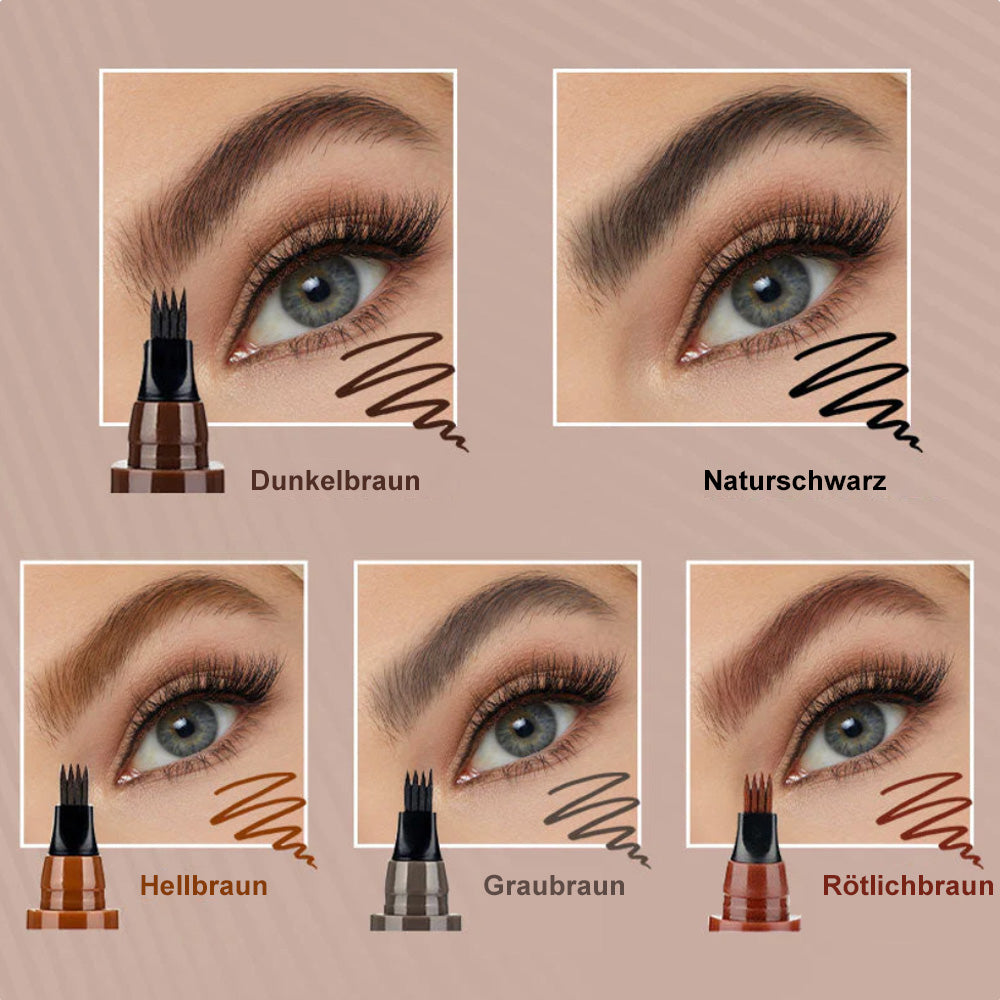 🫧4-Zinken Microblading-Stift für Brauen & Bärte – Wasserfest, wischfest & natürlicher Look