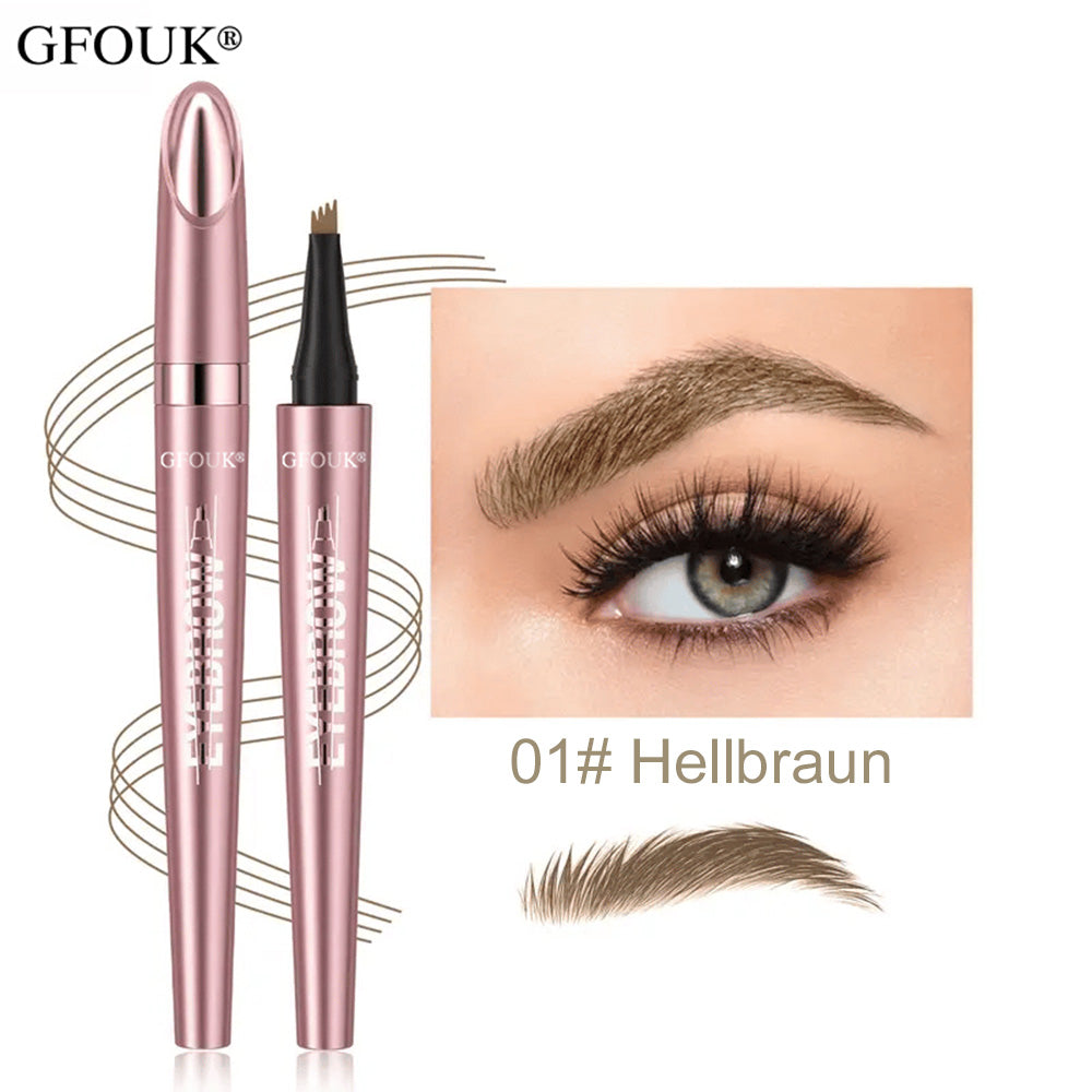 🪄3D Microblading Augenbrauenstift (4 Spitzen) – Wasserfest, Wischfest & Natürlicher Look – 24h Halt