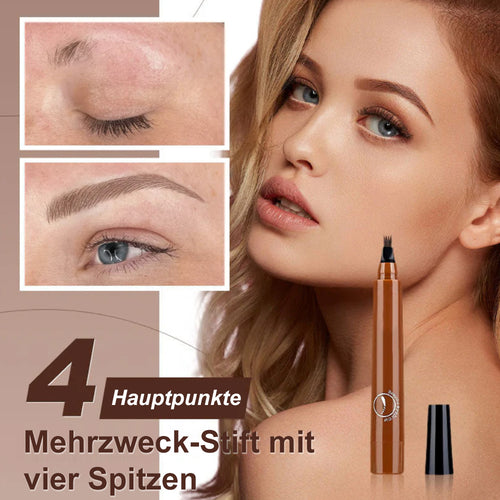 🫧4-Zinken Microblading-Stift für Brauen & Bärte – Wasserfest, wischfest & natürlicher Look