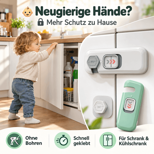 👶🔒 clakryna® Kindersicherung für Schränke & Kühlschrank