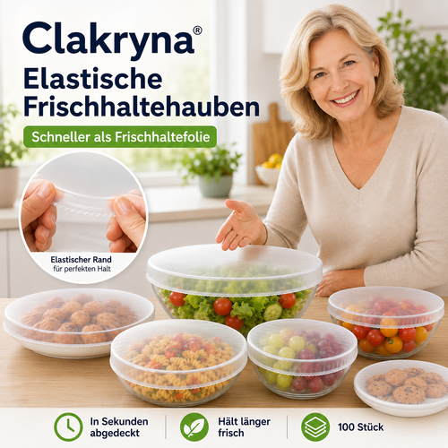 Clakryna® Küchen-Frischhaltehauben – Die einfache Lösung für frische Lebensmittel