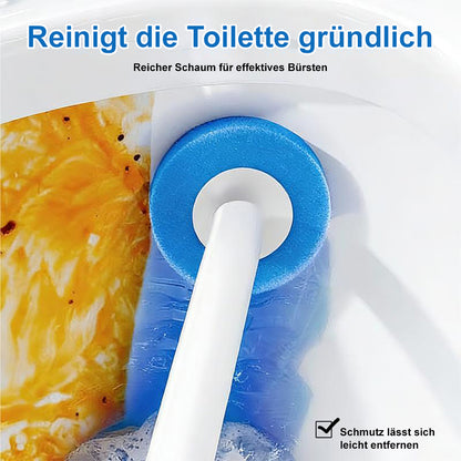 🧼Hygienische Einweg-Toilettenbürste mit integriertem Reiniger & Ersatz-Pads – Premium Klobürste Set, Wandmontage ohne Bohren
