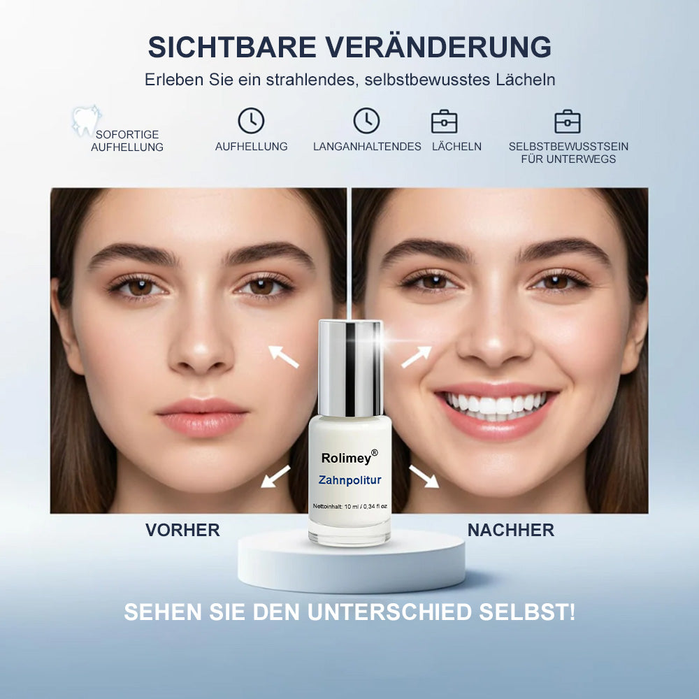 🦷 Zahnweiß-Politur zum Auftragen – Sichtbar weißere Zähne & Entfernt Verfärbungen, Enamelschonend & Fluoridfrei, Für empfindliche Zähne