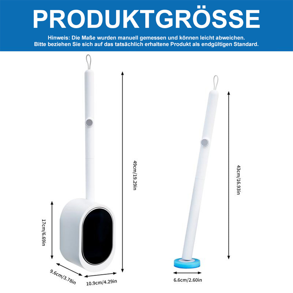 🧼Hygienische Einweg-Toilettenbürste mit integriertem Reiniger & Ersatz-Pads – Premium Klobürste Set, Wandmontage ohne Bohren