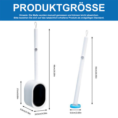 🧼Hygienische Einweg-Toilettenbürste mit integriertem Reiniger & Ersatz-Pads – Premium Klobürste Set, Wandmontage ohne Bohren