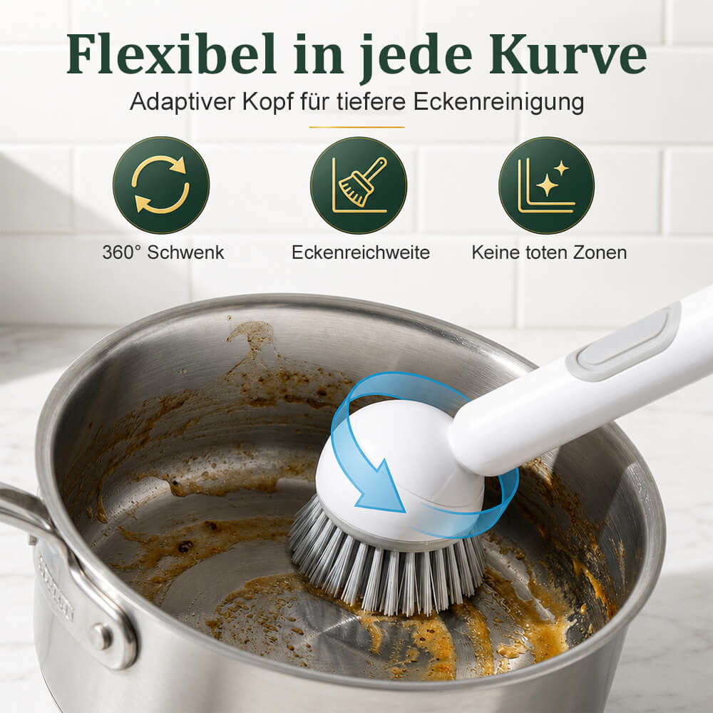 🧽🫧 clakryna® Spülbürste mit integriertem Spülmittelspender