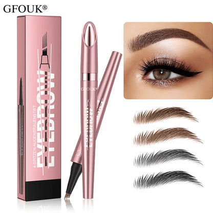 🪄3D Microblading Augenbrauenstift (4 Spitzen) – Wasserfest, Wischfest & Natürlicher Look – 24h Halt