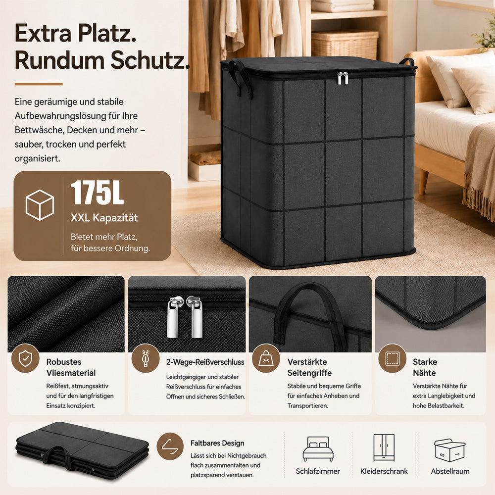 XXL 175L Aufbewahrungstasche – Mehr Platz für Kleidung, Decken & Bettwäsche