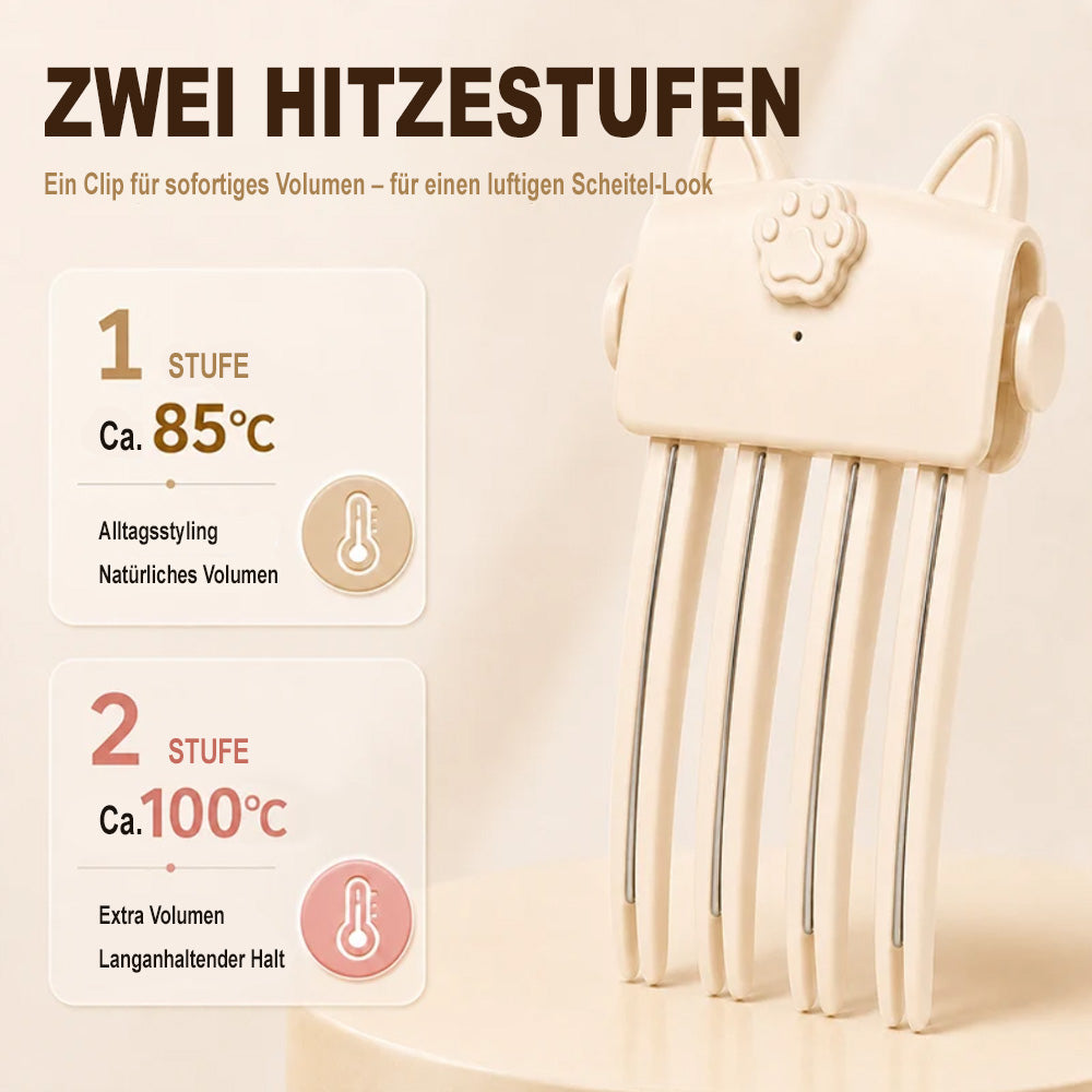 💇 Kabelloser beheizter Volumen-Ansatzclip – tragbares Styling-Tool für feines & glattes Haar