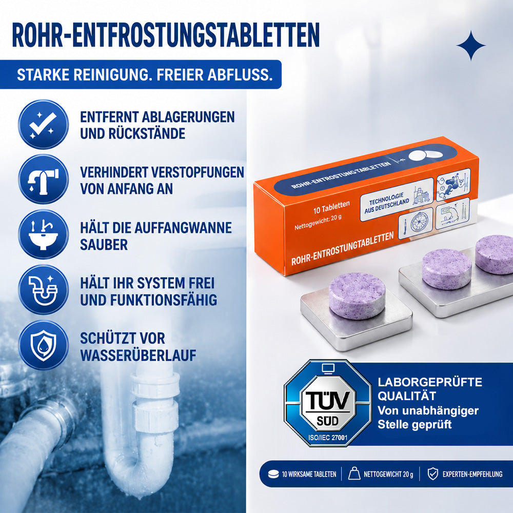 🆙🏠clakryna® Abflussreiniger Tabletten – Löst Haare, Fett & Ablagerungen für freie Rohre