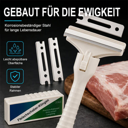 🥩🔥 50 % RABATT! Edelstahl-Fleischschaber – Zum einfachen Entfernen von Fett und Faszien bei Rind- und Schweinefleisch 🔪