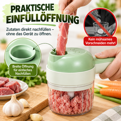 5-in-1 manuelles elektrisches Gemüseschneider-Set, kabellose Multifunktions-Küchenmaschine
