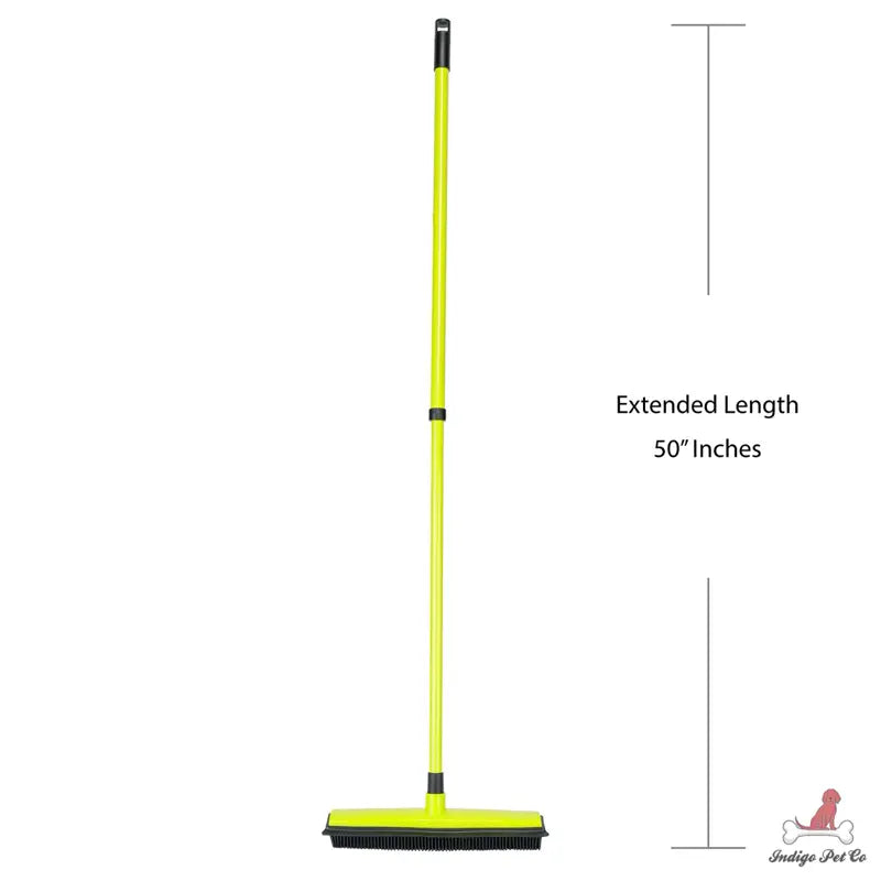 🧼Tierhaarentferner Gummibesen mit Teleskopstiel (74-127 cm) & Integriertem Abzieher