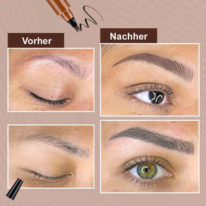 🫧4-Zinken Microblading-Stift für Brauen & Bärte – Wasserfest, wischfest & natürlicher Look
