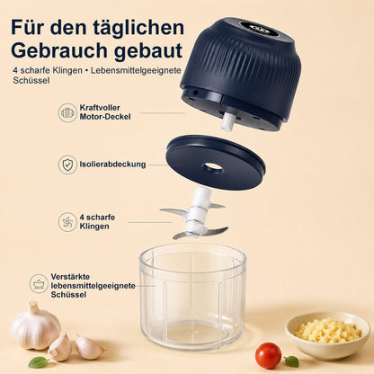 ⚡ clakryna® Mini Elektrischer Zerkleinerer – Gemüse & Knoblauch in Sekunden schneiden