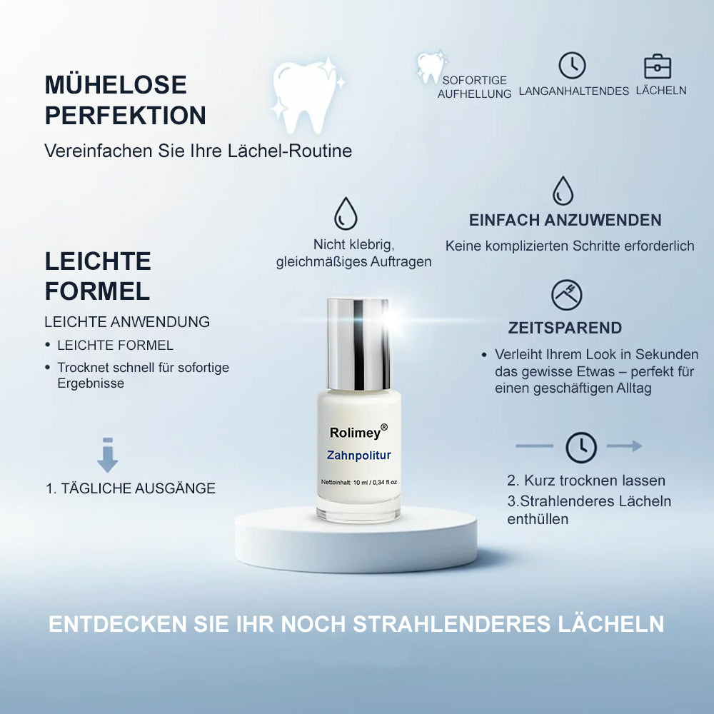 🆙🦷🦷 Zahnweiß-Politur zum Auftragen – Sichtbar weißere Zähne & Entfernt Verfärbungen, Enamelschonend & Fluoridfrei, Für empfindliche Zähne