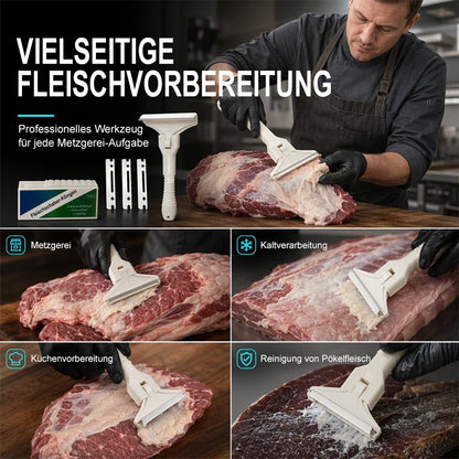 🥩🔥 50 % RABATT! Edelstahl-Fleischschaber – Zum einfachen Entfernen von Fett und Faszien bei Rind- und Schweinefleisch 🔪