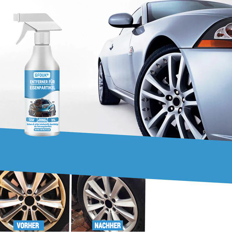 🚗 Auto Flugrostentferner & Rostlöser Spray – Entfernt Eisenpartikel & Bremsstaub ✨ (Lackschonend)