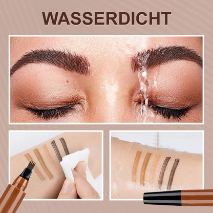 🫧4-Zinken Microblading-Stift für Brauen & Bärte – Wasserfest, wischfest & natürlicher Look