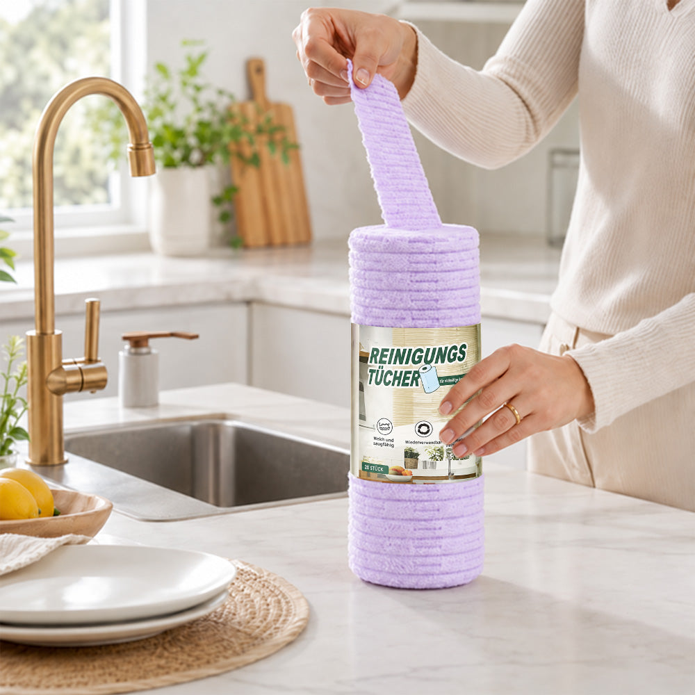 ♻️clakryna® Reißbares Mikrofasertuch – Schnelle Reinigung ohne schmutzige Lappen