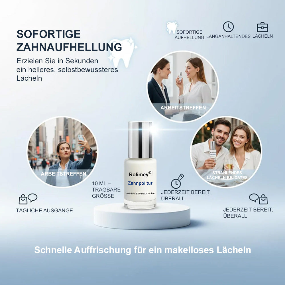 🆙🦷🦷 Zahnweiß-Politur zum Auftragen – Sichtbar weißere Zähne & Entfernt Verfärbungen, Enamelschonend & Fluoridfrei, Für empfindliche Zähne