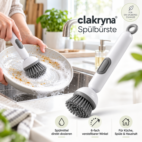 🆙🧽🫧 clakryna® Spülbürste mit integriertem Spülmittelspender