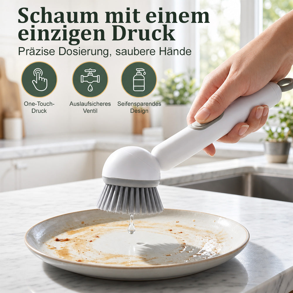 🍽️🧽 clakryna® Spülbürste mit integriertem Spülmittelspender