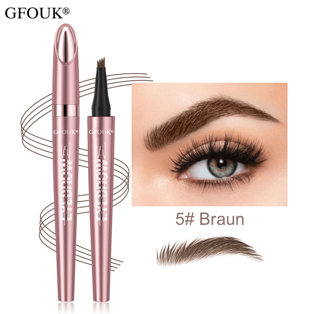 🪄3D Microblading Augenbrauenstift (4 Spitzen) – Wasserfest, Wischfest & Natürlicher Look – 24h Halt