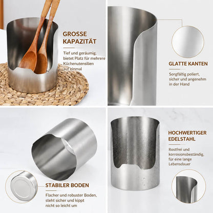 🏡 clakryna® Edelstahl Küchenutensilienhalter – Mehr Ordnung & Platz auf Ihrer Arbeitsplatte