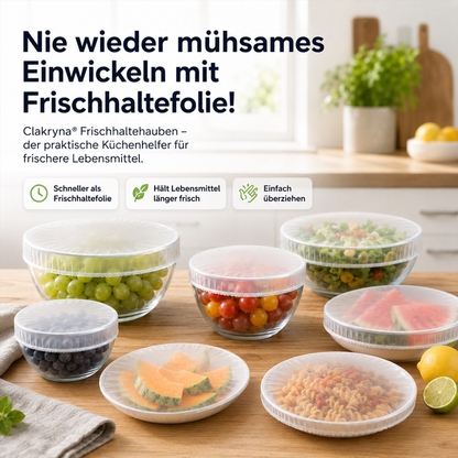 Clakryna® Küchen-Frischhaltehauben – Die einfache Lösung für frische Lebensmittel