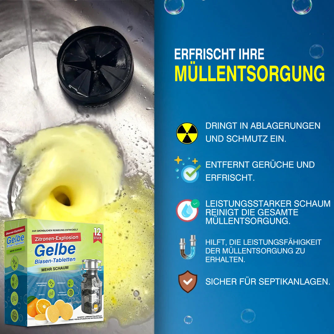 LemonBlast Aktivschaum-Rohrreiniger & Geruchsentferner – Zitronenduft