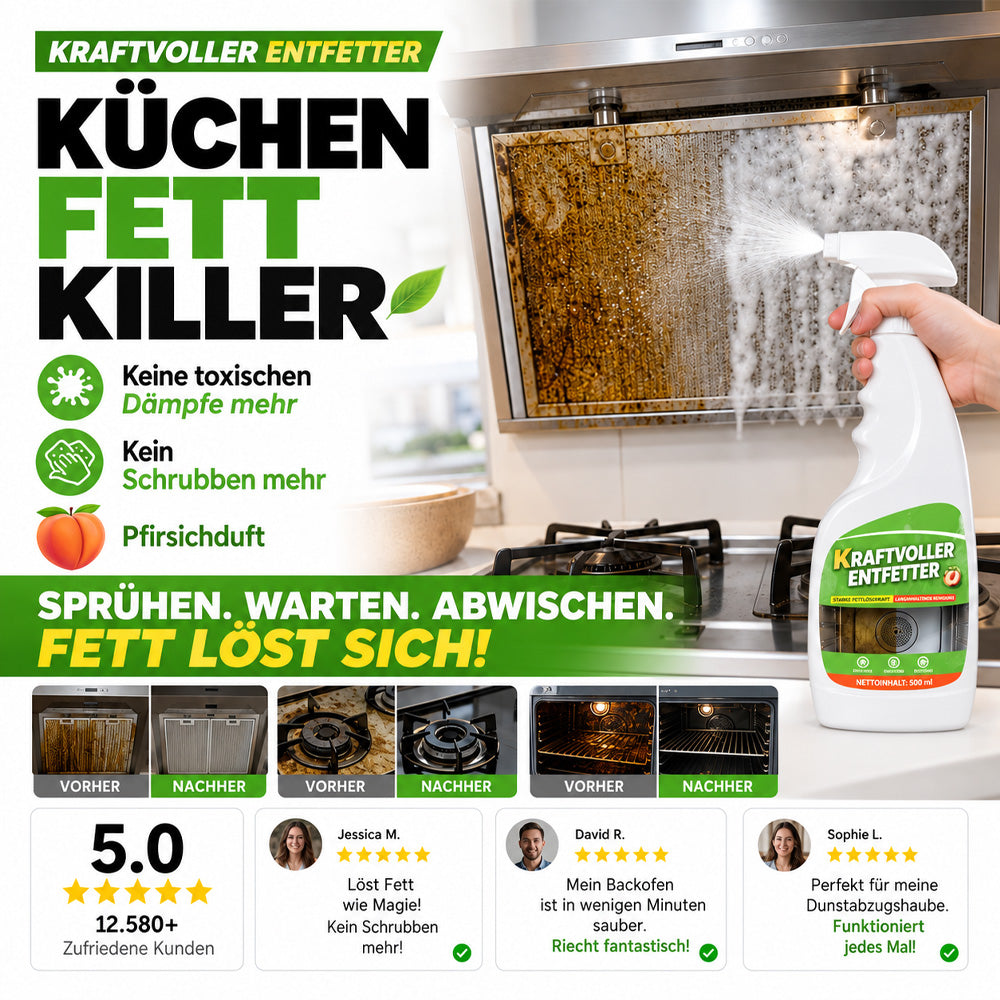 🆙🍳🧽 clakryna® Küchen-Tiefenreiniger – Entfernt hartnäckiges Fett & Eingebranntes ohne stundenlanges Schrubben