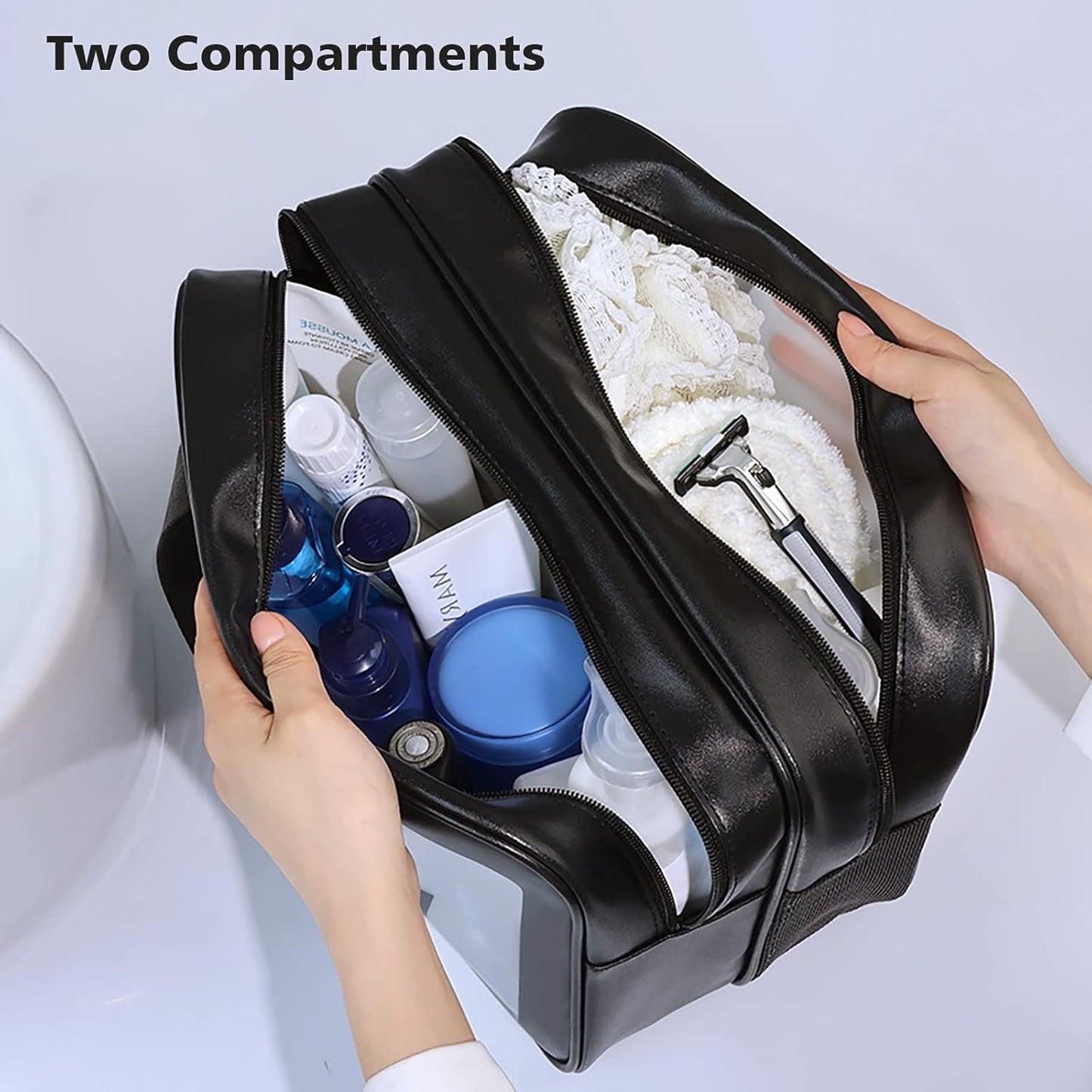 XXL Premium Kulturbeutel – Wasserdichte Waschtasche mit Nass- & Trockenfach (Ideal für Reisen, Sport & Gym)