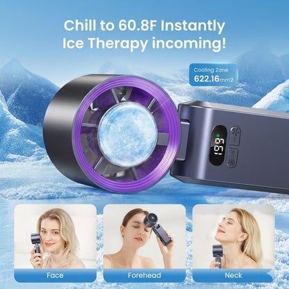 🫧Turbo Handventilator mit Eis-Kühlung, Tragbarer Mini Ventilator mit 12000mAh Akku & LED-Display (1-199 Stufen), Leiser USB Tischventilator für Büro, Reisen & Unterwegs