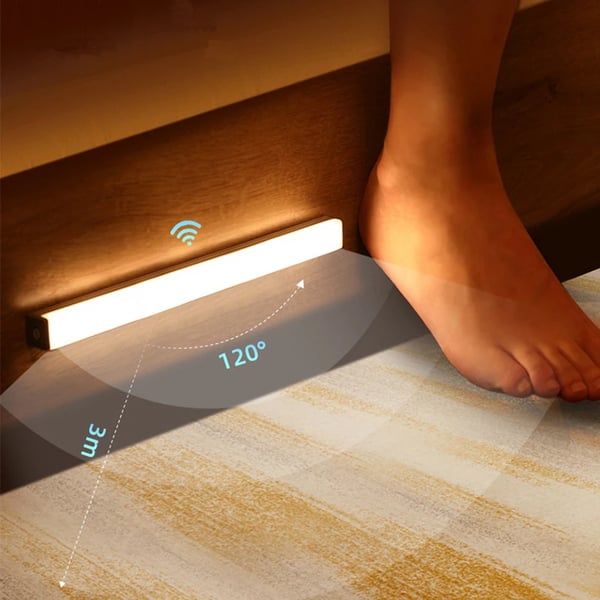 💡Drahtlose LED-Lichtleiste mit Bewegungssensor – wiederaufladbare und magnetische Unterbauleuchte – ultradünnes Nachtlicht zum Aufkleben für Küche, Kleiderschrank, Treppe und Flur (kein Bohren erforderlich)