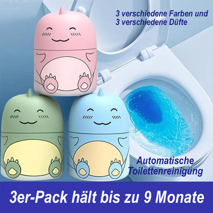 🫧Automatischer WC-Reiniger im süßen Dino-Design – Langzeit Toilettenreiniger für den Spülkasten (Hält bis zu 9 Monate), WC-Duft gegen Kalk & Gerüche (Ozean/Jasmin/Pfirsich)