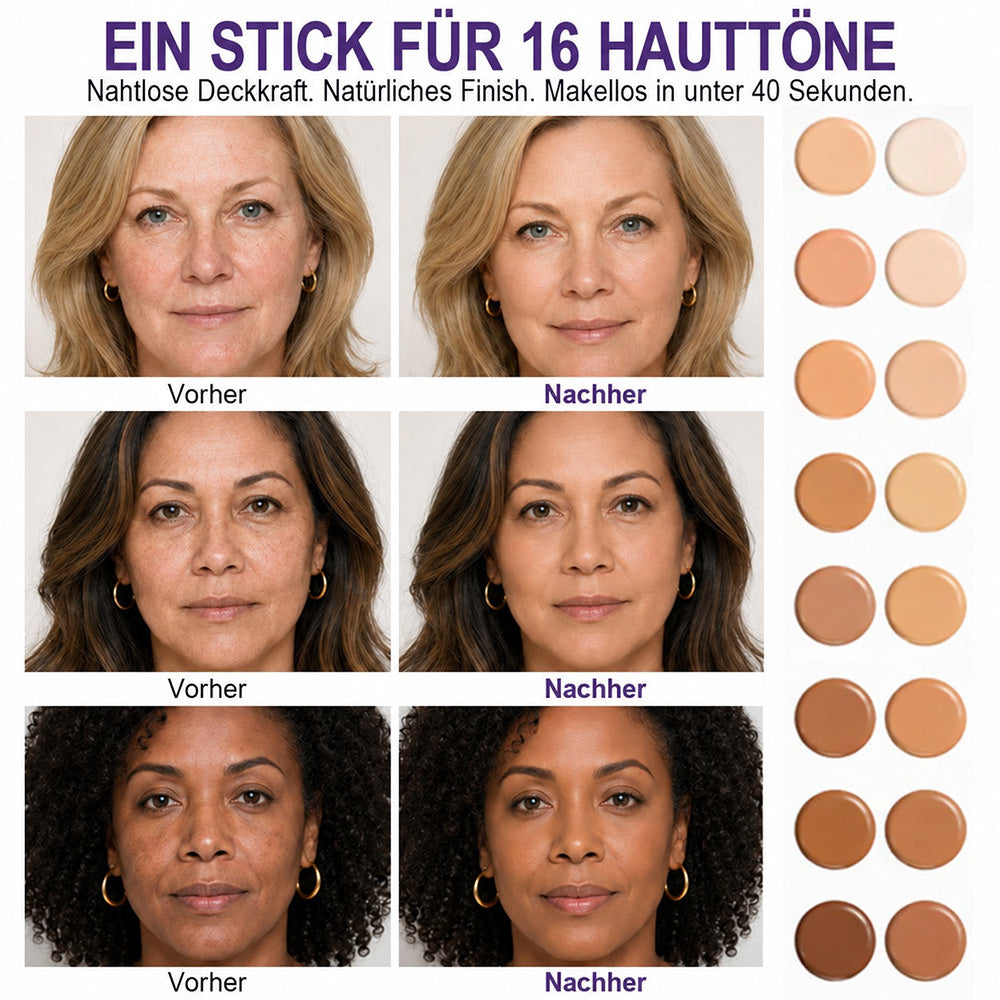 🆙💄clakryna® Farbwechsel-Foundation-Stick – Passt sich deinem Hautton an für einen natürlichen Glow bei reifer Haut