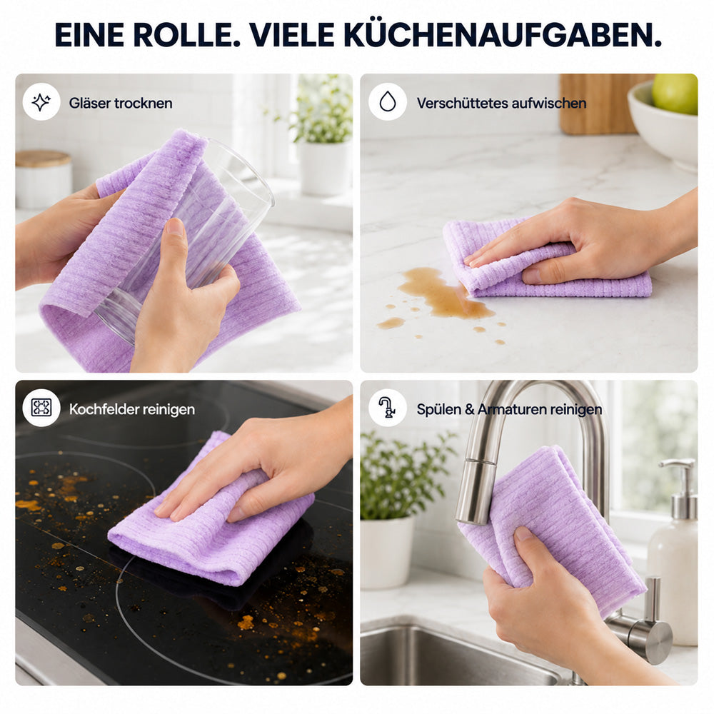 ♻️clakryna® Reißbares Mikrofasertuch – Schnelle Reinigung ohne schmutzige Lappen