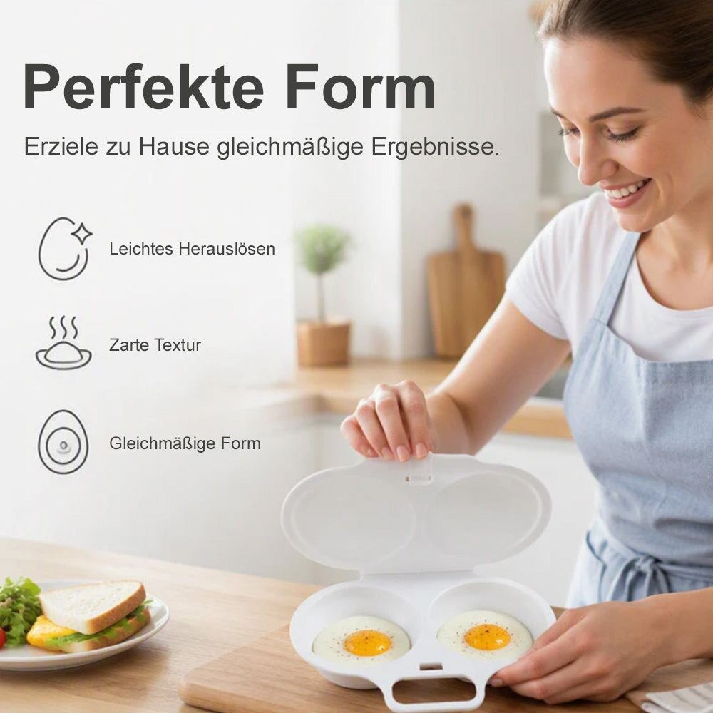 ⭐2026 VERKAUFSHIT🥳Mikrowellen-Eierpochierer – mit zwei Mulden, Antihaft-Oberfläche & leicht zu reinigen. Weniger Fett als beim Braten – jetzt Vorrat sichern & sparen! 🏠