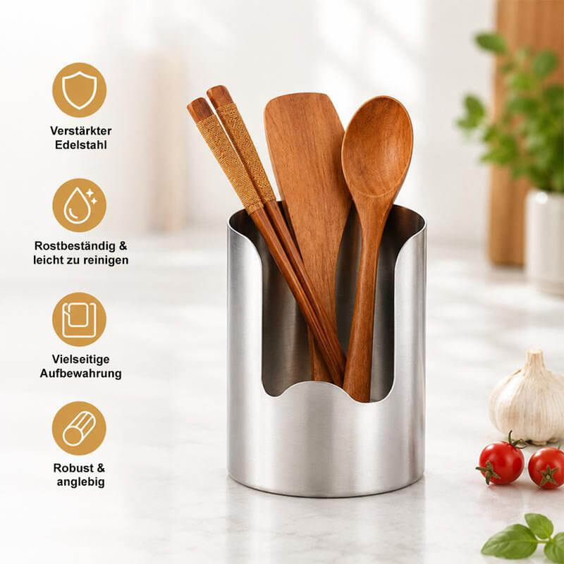 🏡 clakryna® Edelstahl Küchenutensilienhalter – Mehr Ordnung & Platz auf Ihrer Arbeitsplatte