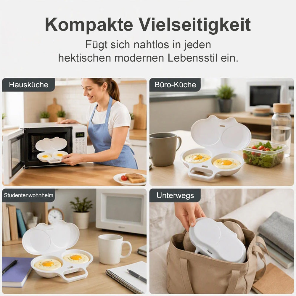 ⭐2026 VERKAUFSHIT🥳Mikrowellen-Eierpochierer – mit zwei Mulden, Antihaft-Oberfläche & leicht zu reinigen. Weniger Fett als beim Braten – jetzt Vorrat sichern & sparen! 🏠