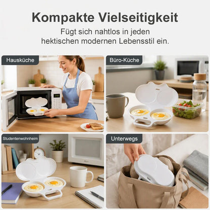 ⭐2026 VERKAUFSHIT🥳Mikrowellen-Eierpochierer – mit zwei Mulden, Antihaft-Oberfläche & leicht zu reinigen. Weniger Fett als beim Braten – jetzt Vorrat sichern & sparen! 🏠