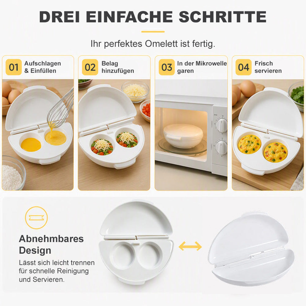 🍳 clakryna®  2-in-1 Mikrowellen Eierkocher – Schnelles Frühstück ohne Pfanne
