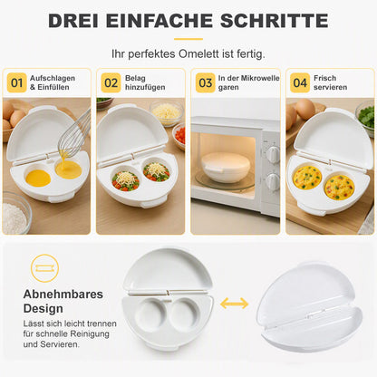 🍳 clakryna®  2-in-1 Mikrowellen Eierkocher – Schnelles Frühstück ohne Pfanne